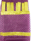 Pair of Sheer Purple Window Curtains, Gold Tabs, Bed Canopy Curtains