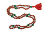 Mindful Meditation Green Jade Sunstone & Rudraksha Japa Mala