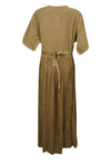 Maxi Dress, Boho Crinkled Button Down Loose Dress, L