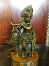 Studio Decor Lord Krishna Brass Sculpture Playing Flute Handcarved Idol 7