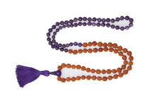  Handmade Yoga Mala Meditation Amethyst Beads Tassel Necklace