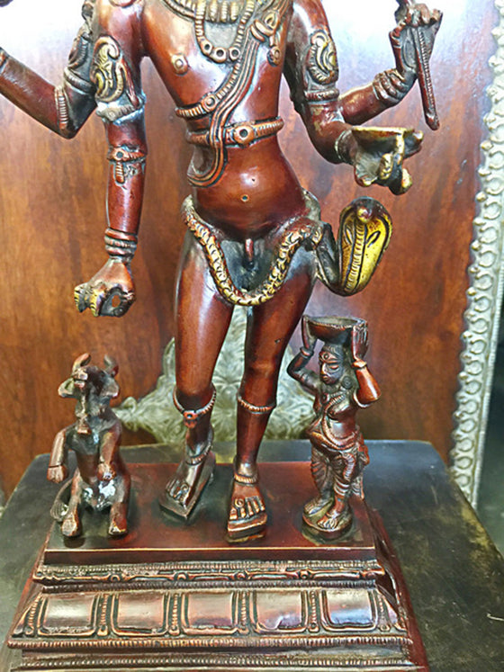 Bhikshasthana Shiva Brass Statue Sacred Yoga Room & Temple Decoration Sculpture