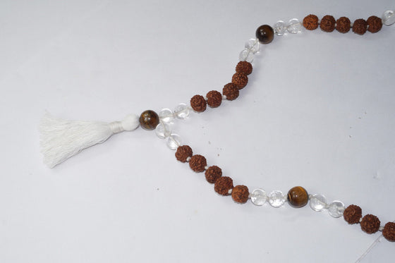 VEDAMALAS Tiger eye Quartz crystal Prayer Mala Meditation Chanting