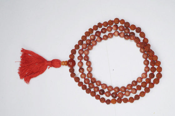 Handmade Yoga Mala Sunstone Gemstone Jewelry Love Protection Chakra Mala
