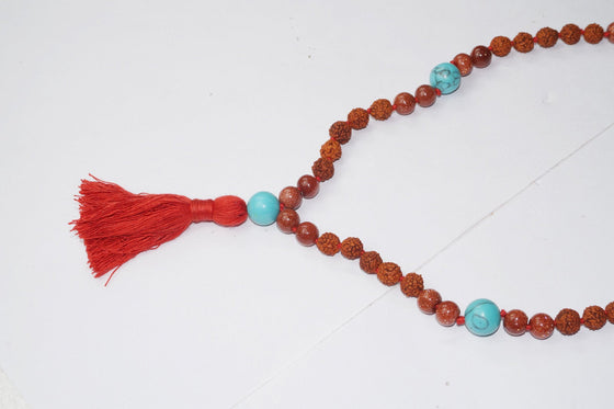 Love Protection Chakra Necklace Turquoise Sunstone Prayer Mala Beads