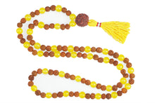  Buddhist Prayer Japamala Rudraksha Healing Yellow Jade Prayer Mala