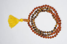  Rudraksha Tiger Eye Combination Mala for Power and Confidence