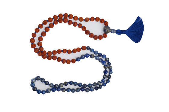 Handmade Authentic Yoga Mala 108 Bead Mala Necklace Lapis Lazuli Mala