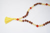 Yoga Necklace Rudraksha Spiritual Coral Beads Beige Multi Strand