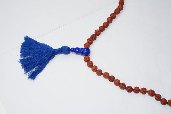Lapis Lazuli Buddhist Mala Jewelry Knotted Beads Tassel Necklaces