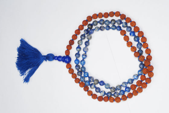 Lapis Lazuli Buddhist Mala Jewelry Knotted Beads Tassel Necklaces