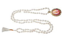  Yoga mala Shri Vaibhav Laxmi Pedant With Yoga Necklace White Tulsi Mala