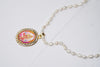 Yoga mala Shri Vaibhav Laxmi Pedant With Yoga Necklace White Tulsi Mala