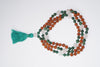 Buddhist Prayer Rudraksha Mala Green Jade Gemstone, Healing Meditation