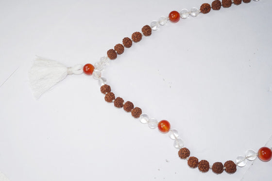 Yoga Buddhist Prayer Mala Beads Clearing Energies Coral Quartz Mala