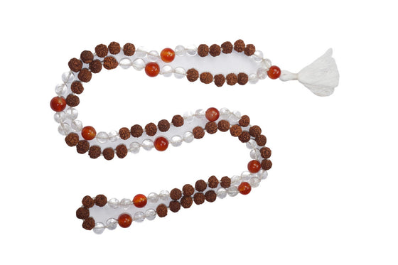 Yoga Buddhist Prayer Mala Beads Clearing Energies Coral Quartz Mala
