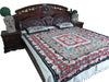 Indi Boho Yoga Blanket, 3pc Bedding Kalamkari Printed Bed throw