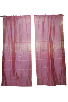   Pink Sherbet Gold Curtains Rod Pocket Sari Curtains