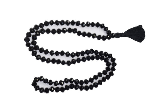 Black Swarovski Crystal Gem Beads Yoga Mala Tibet Buddhist Mala