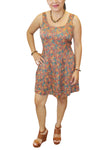Bohemian Boho Chic Floral Dress Sleeveless Printed Gypsy Short L