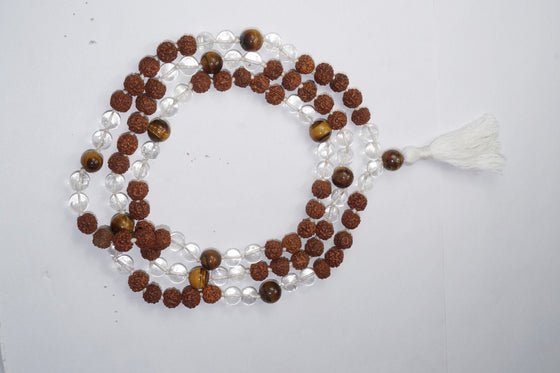 VEDAMALAS Tiger eye Quartz crystal Prayer Mala Meditation Chanting