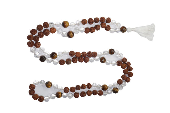 VEDAMALAS Tiger eye Quartz crystal Prayer Mala Meditation Chanting