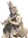 Krishna Playing the Flute Hindu Altar Deity Vintage Meditation Sculpture