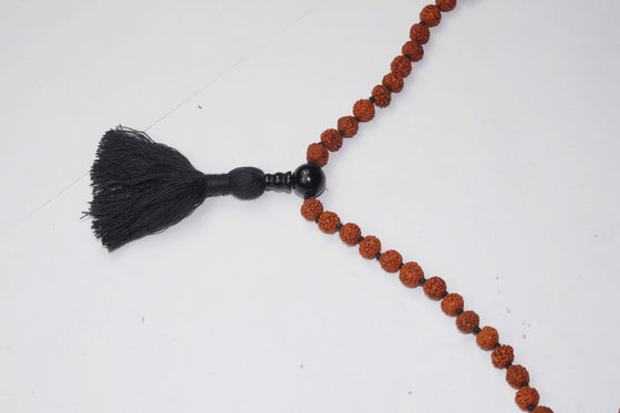 VEDAMALAS BLACK AGATE Meditation Necklaces Vedic Mala Beads Rudraksha