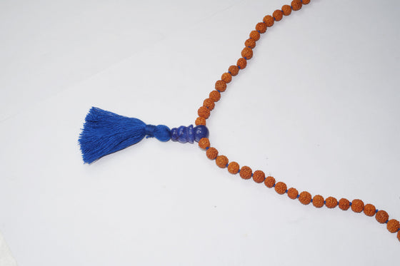 Handmade Healing Mala Authentic 108 Bead Stone Lapis Lazuli Rudraksha Mala