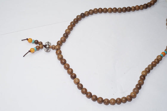 Buddhist Jewelry Yoga Mala Brown Wooden Tibetan Buddhist Meditation Mala