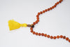 Rudraksha Tiger Eye Beads Yoga Mala Yellow Tassel Hand Knotted Mala