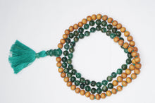  Heart Chakra Yoga Mala Green Aventurine & Sandalwood Necklace Green