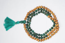  Heart Chakra Mala Green Aventurine & Sandalwood Necklace Green