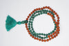 Hand Knotted Deep Meditation Mala Green Jade & Rudraksha Japa Mala