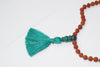 Hand Knotted Deep Meditation Mala Green Jade & Rudraksha Japa Mala