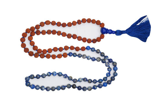 VEDAMALAS Lapis Lazuli Buddhist Jewelry Knotted Beads Tassel Necklaces