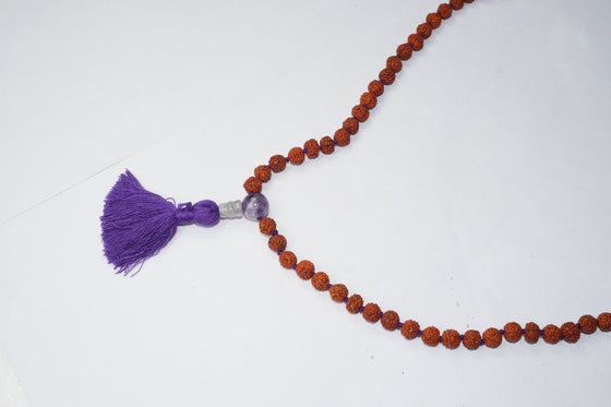 Yoga Meditation Amethyst Mala Handmade Beads Tassel Necklace