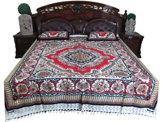 3pc Boho Indi Bedcover Cotton Bedspreads Picnic Blanket