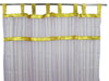 2 Indi Boho Sari Curtains Purple Stripes Gold Tabs