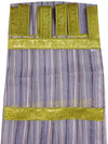 2 Indi Boho Sheer Curtains, Purple Stripes, Gold Tabs, Bed Canopy