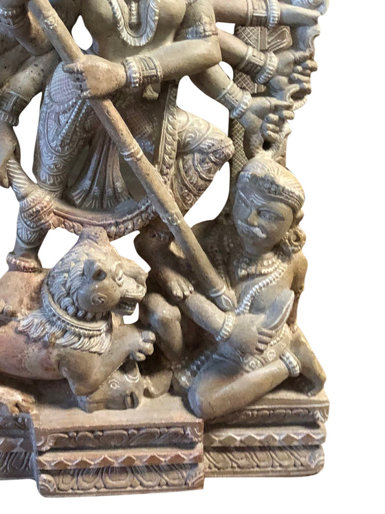 Goddess Durga Statue Mahishasur Mardini Sculpture of A Warrior