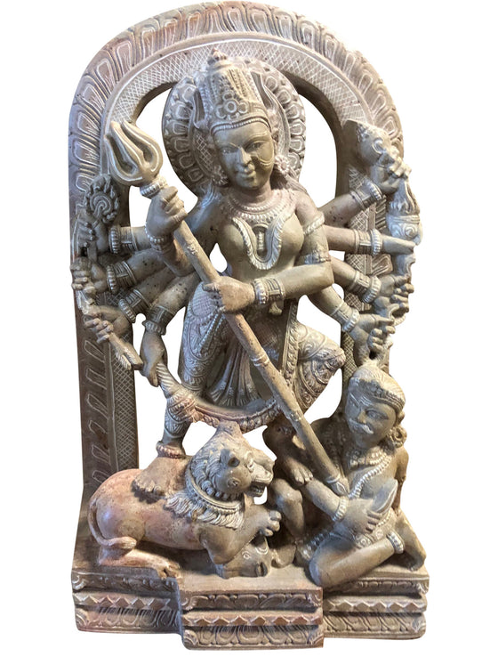 Goddess Durga Statue Mahishasur Mardini Sculpture of A Warrior
