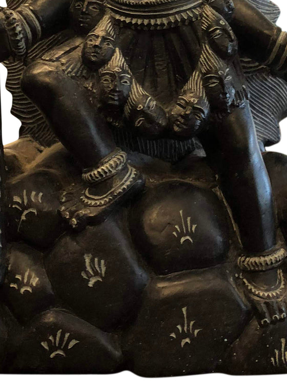 Vintage Stone Statue Maa Kali Hindu Goddess Altar Deity Sculpture