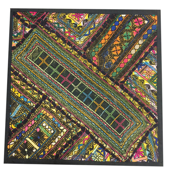 Indian Tapestry Throw Pillow Cover Patchwork Banjara Kutch Green