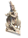 Krishna Playing the Flute Hindu Altar Deity Vintage Meditation Sculpture