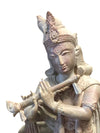 Krishna Playing the Flute Hindu Altar Deity Vintage Meditation Sculpture