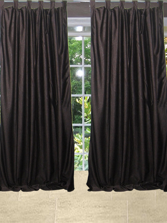 Brown Crushed Velvet Feel Curtains Drapes