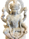 Vishnu Seated Blessing Vishnu Peaceful Yoga Stone Statue