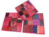 Set of 3 Indian Vintage Pink Patchwork Cushion Covers | Handmade Boho Throw Pillow Cover