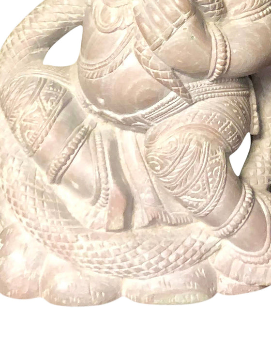 Ganesha Hand Carved Stone Statue Kundalini Spiritual Ganesha With Snake
